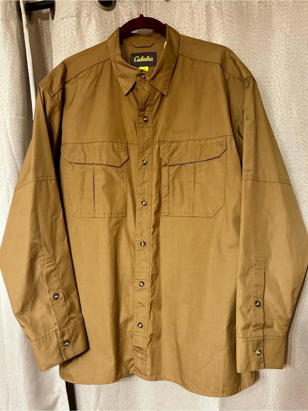 New Cabela's Men's Tan Snap/Button-Front Field Shirt Jacket XL